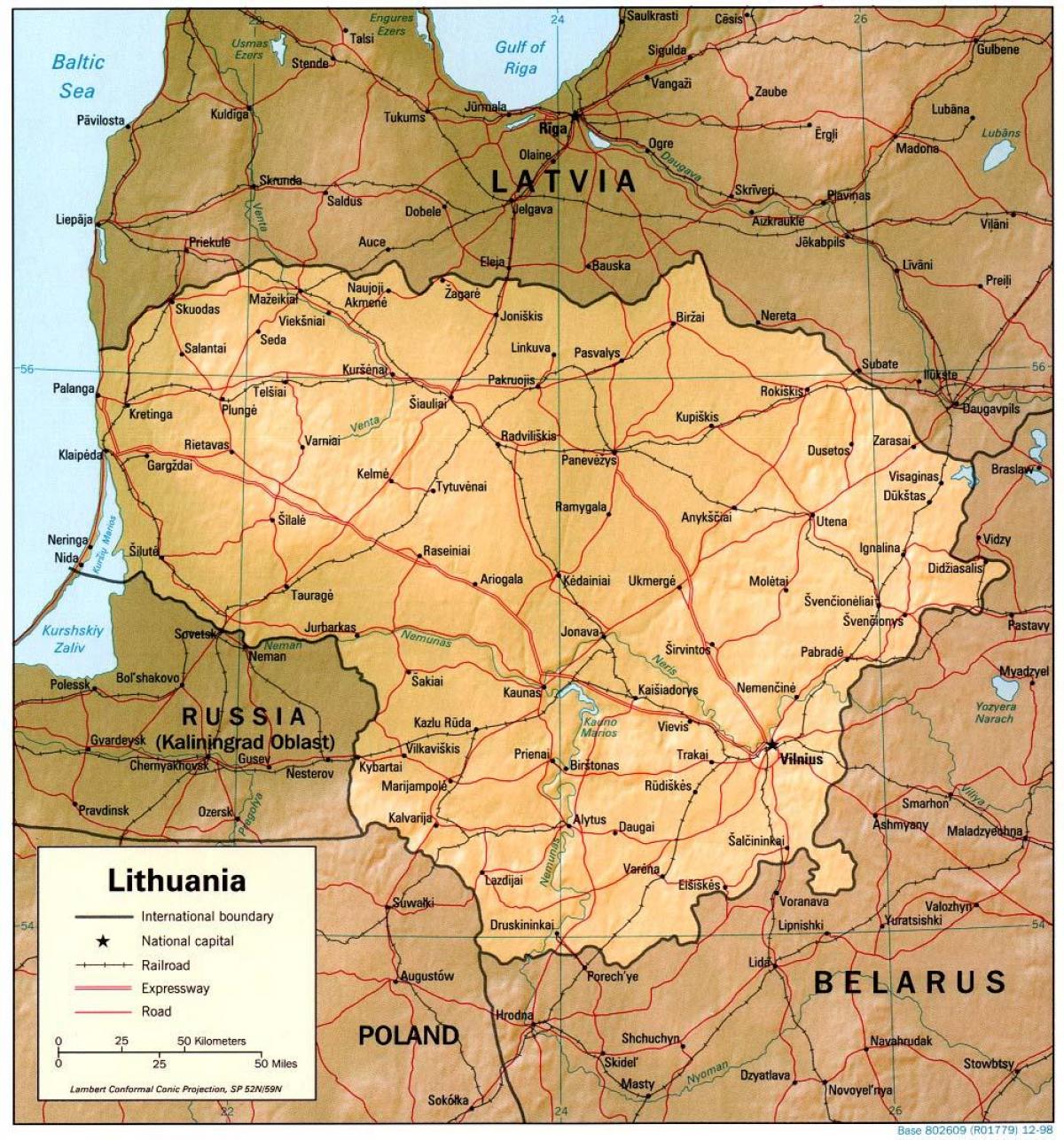 Ramani ya Lithuania 1900